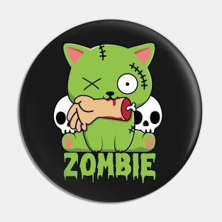 Horror Zombie Cat Pin