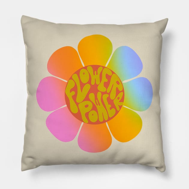 Flower power - rainbow flower Pillow by Deardarling