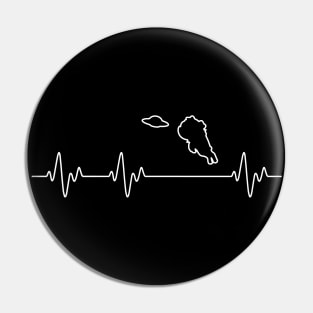 UFO Alien Heartbeat Dog Line Funny Pin