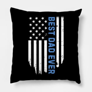 Best Dad Ever USA patriotic Flag distressed Pillow