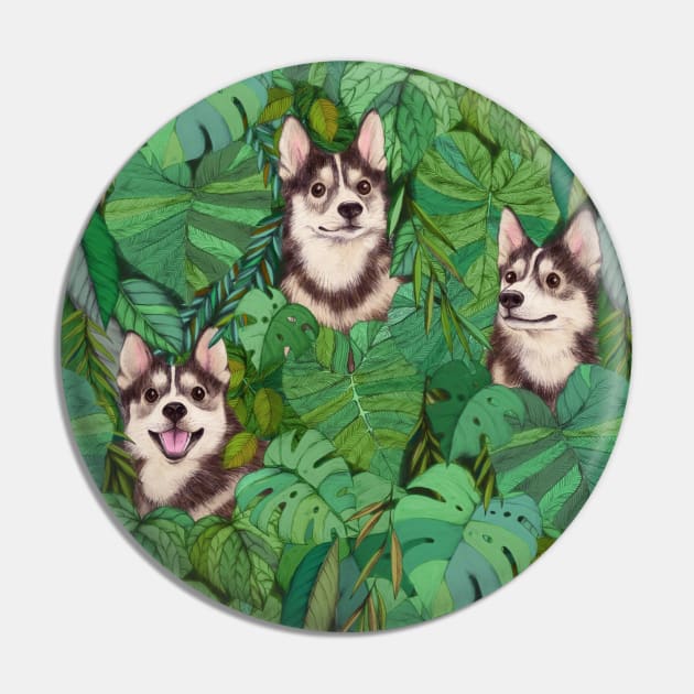 Pomsky Garden Pin by micklyn