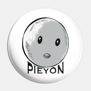 Oshi no Ko or My Star Anime Characters Pieyon the Chick Head Muscle Man with Aesthetic Black Lettering in Black and White Pin