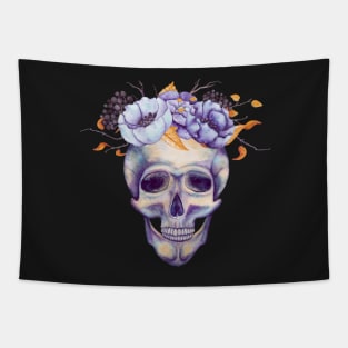 Skull with Flowers Tapestry