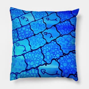 Abstract art, Blue Fishing Net Pillow