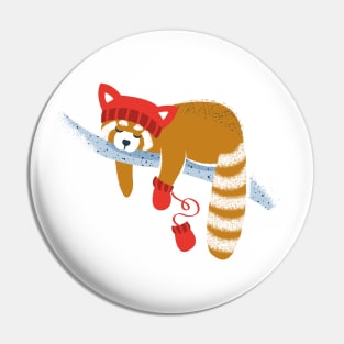 Cute red panda sleeping and wearing red gloves // spot illustration Pin