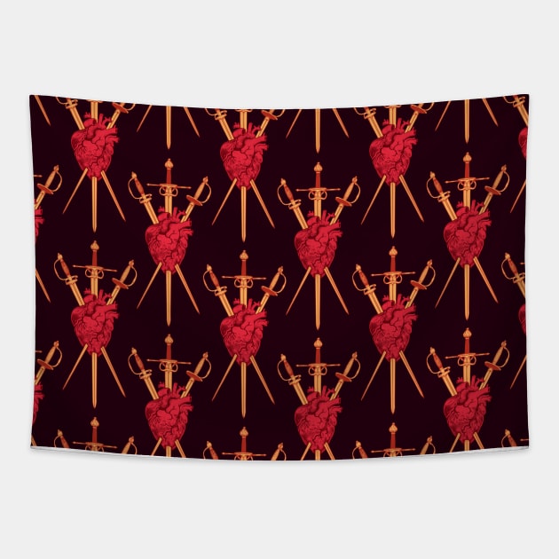 Three of Swords Tapestry by Spookish Delight
