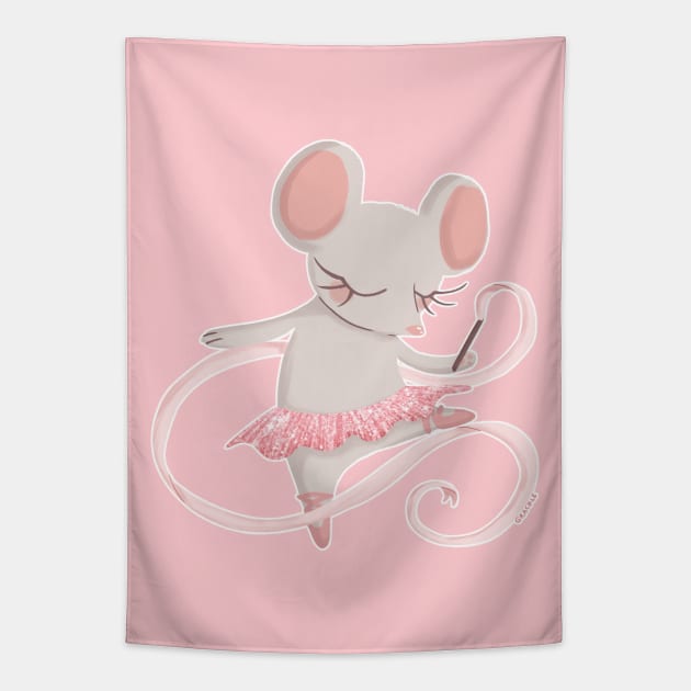 Ballet Mouse Tapestry by Jan Grackle