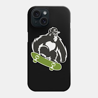 Skateboard Skateboarder Skater Gorilla Monkey Animal Phone Case