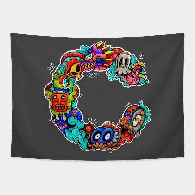 doodle monster C Tapestry by Koyung500