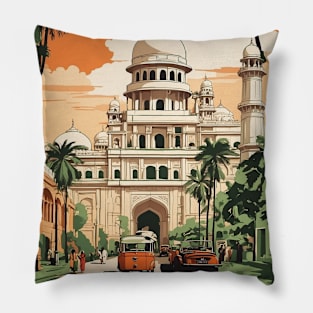 Hyderabad India Vintage Tourism Travel Pillow