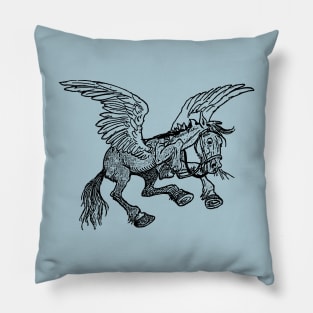 Vintage Pegasus Cartoon Pillow