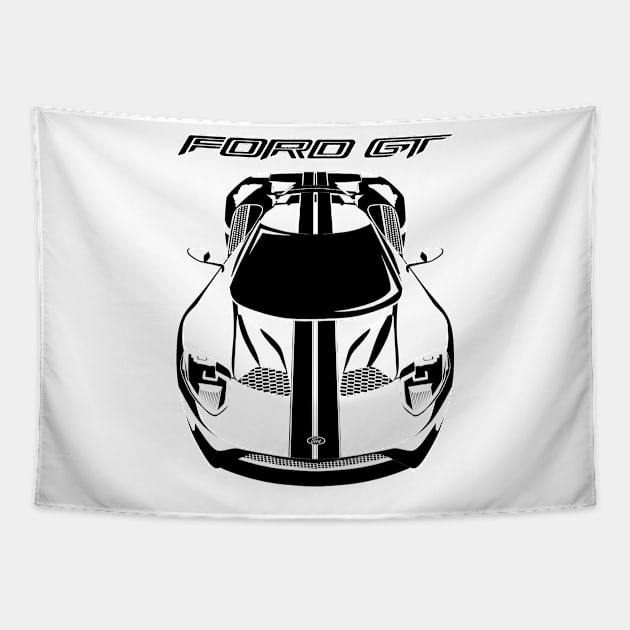 Ford GT 2017-2020 - Black Stripes Tapestry by V8social