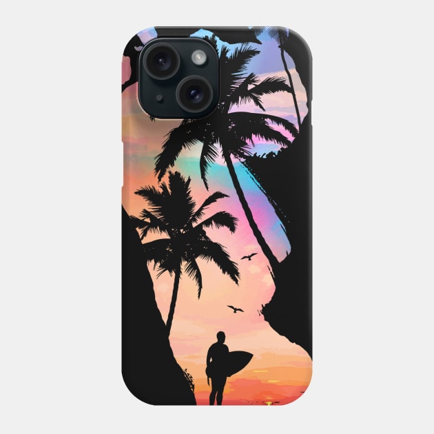 Surfer Footprint Phone Case by Moncheng