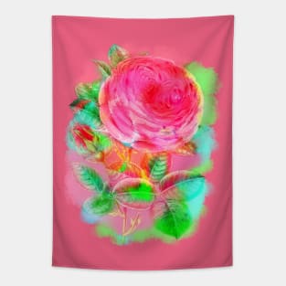 Rose pink with painting watercolor smoke Tapestry