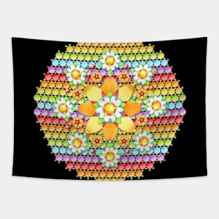 Candy Rainbow Daisy Tapestry