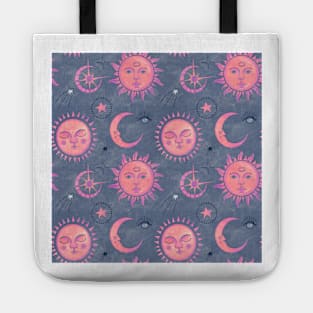 Mystical Sun and Moon Pattern design Tote