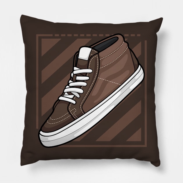 Jound Brown Sneaker Pillow by milatees