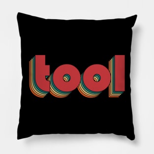 Tool - Retro Rainbow Typography Style 70s Pillow