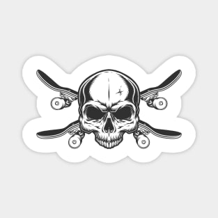 Skateboarder skull longboarder skater skulls Magnet