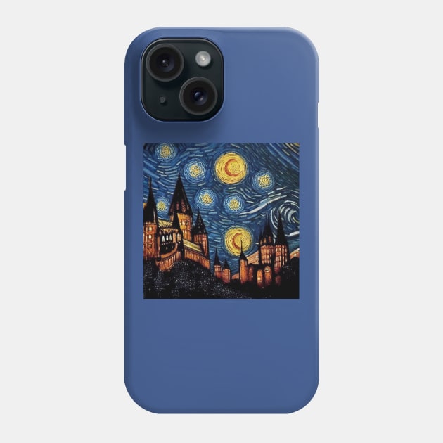 Starry Night Wizarding School Van Gogh Phone Case by Grassroots Green