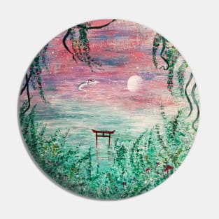 Spirited Dragon River Spirit Painting Pin