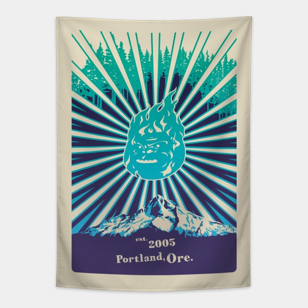 Retroposter (on white) Tapestry by MunkeeWear