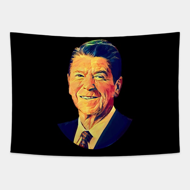 Ronald Reagan Polypaint Tapestry by jph