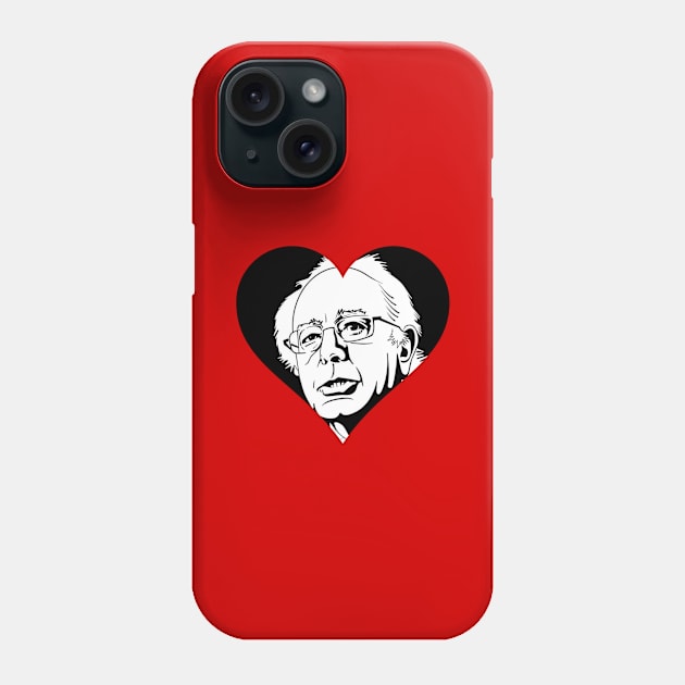 black bernie sanders heart Phone Case by gossiprag