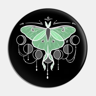 Midnight Luna Moth - green Pin