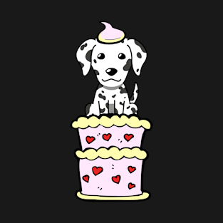 Dalmatian dog Jumping out of a cake T-Shirt