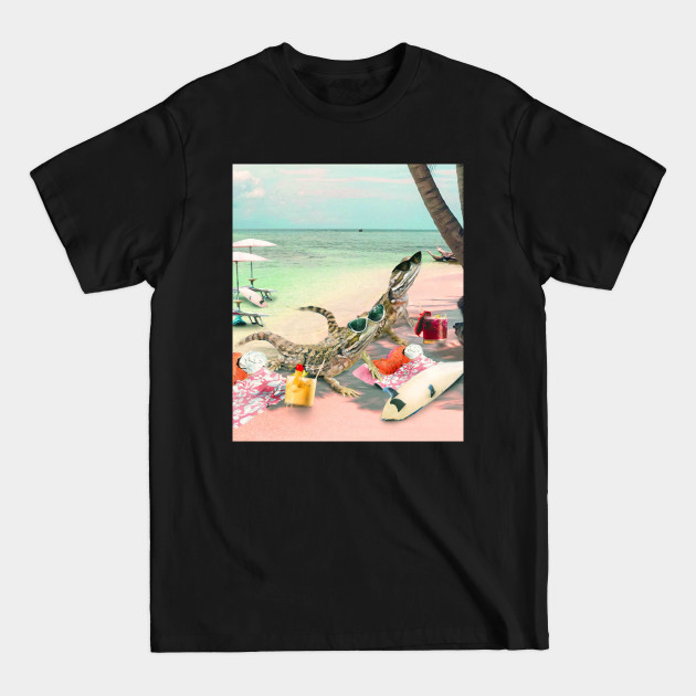 Disover Funny Bearded Dragon Lizard Beach - Lizard - T-Shirt