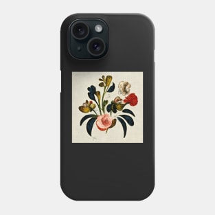 Vintage Red and Pink Flower Drawing Print Phone Case