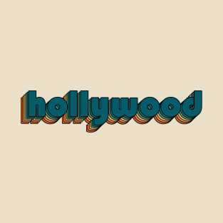 Hollywood // Hollywood Retro Rainbow Typography Style // 70s T-Shirt