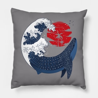 Great Japanese Wave Whale Shark Pillow