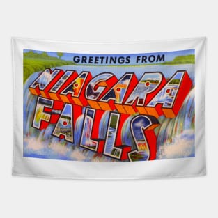 Greetings from Niagara Falls - Vintage Large Letter Postcard Tapestry