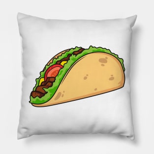 Taco cartoon illustration Pillow