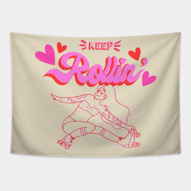 roller skating Tapestry by Tip Top Tee's