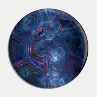 Abstract Fractal Nebula and Geometric Morph Pin