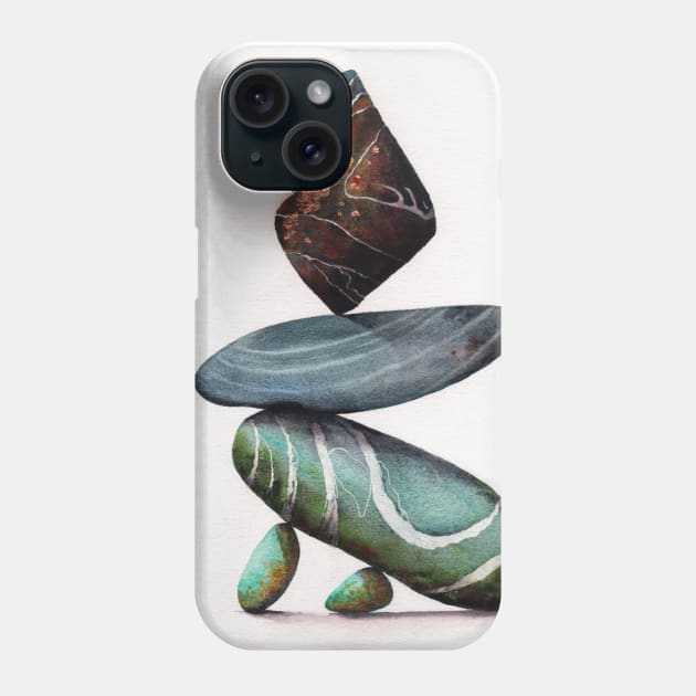 Rock Steady balancing stones Phone Case by Mightyfineart