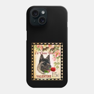 American akita Vintage Valentine Funny Dog With Rose Phone Case