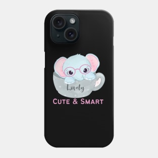 Lovely Cute and Smart Sweet little elephant in glasses cute baby outfit Phone Case