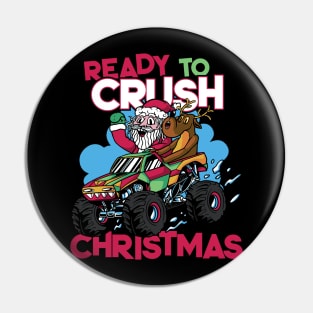 Ready to Crush Christmas // Santa Monster Truck Xmas Pin