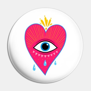 Sacred heart. All seeing eye Pin