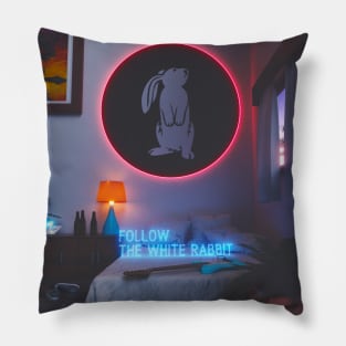 Follow the White Rabbit Pillow