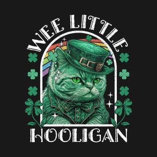 Wee Little Hooligan Cat Leprechaun T-Shirt