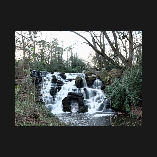 Virginia Water Waterfall Cascade looks frozen in Surrey, England by fantastic-designs