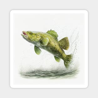 Green Cod Fish Watercolor Magnet
