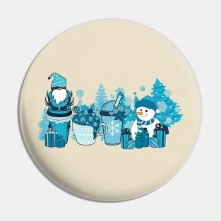 funny xmas gnome iced coffee winter drinks gift Pin