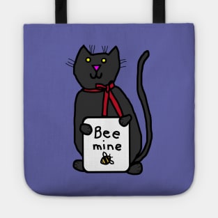 Cute Cat says Bee Mine this Valentines Day Tote