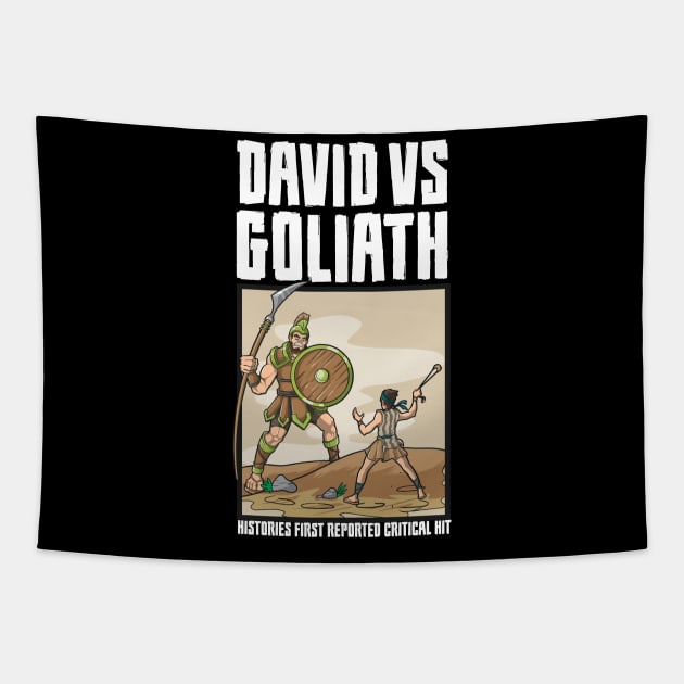 Critical Hit Funny RPG Joke Meme DM David Goliath Memes Tapestry by TellingTales